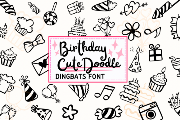 Infuse Your Designs with Festive Flair: The Birthday Cute Doodle Font