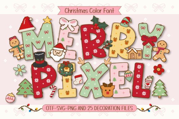 Merry Pixel: A Festive Color Font for Retro Holiday Designs