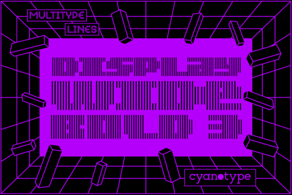 MultiType Lines Display Wide Bold 3: A Pixelated Font for Modern Edge