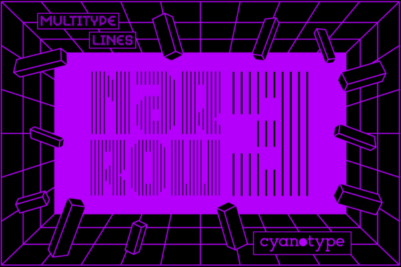 MultiType Lines Narrow 3: The Distorted Pixel Font for Edgy Designs