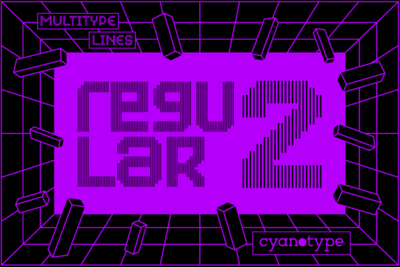 MultiType Lines Regular 2: Bold, Pixelated Typography for Modern Brands