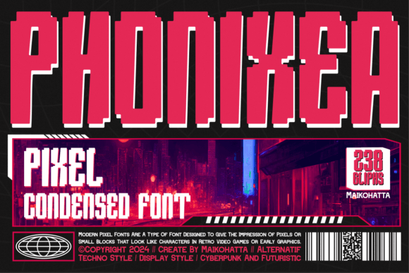Phonixea - Pixel Condensed: A Typeface for the Digital Horizon